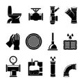 Sewerage icons set