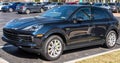 Sewickley, Pennsylvania, USA March 5, 2023 A black Porsche SUV for sale at a dealership