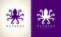 Octopus logo vector. Logo design vector illustration. Royalty Free Stock Photo
