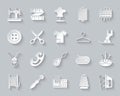 Sewing simple paper cut icons vector set Royalty Free Stock Photo