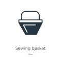 Sewing basket icon vector. Trendy flat sewing basket icon from sew collection isolated on white background. Vector illustration Royalty Free Stock Photo