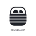 sewing basket isolated icon. simple element illustration from sew concept icons. sewing basket editable logo sign symbol design on Royalty Free Stock Photo