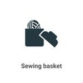 Sewing basket vector icon on white background. Flat vector sewing basket icon symbol sign from modern sew collection for mobile Royalty Free Stock Photo