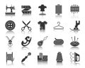 Sewing black silhouette icons vector set Royalty Free Stock Photo