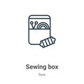 Sewing box outline vector icon. Thin line black sewing box icon, flat vector simple element illustration from editable sew concept Royalty Free Stock Photo