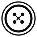 Sewing button black icon. Clothes accessory symbol