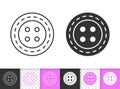 Sewing Button simple black line vector icon