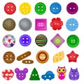 Sewing button vector kids fashion design clothing accessory collection clothes tailor illustration set of colorful