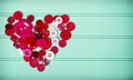 Sewing buttons in the shape of a heart Royalty Free Stock Photo