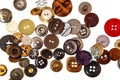 Sewing buttons on white Royalty Free Stock Photo