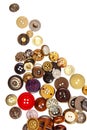 Sewing buttons on white Royalty Free Stock Photo