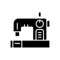 Sewing of clothes black icon concept. Sewing of clothes flat vector symbol, sign, illustration. Royalty Free Stock Photo