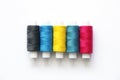 Sewing colored threads Royalty Free Stock Photo