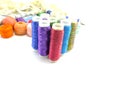 Sewing colored threads Royalty Free Stock Photo