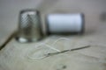 Sewing cotton needle and thimble