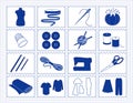 Sewing & Craft Icons, Blue Stitchery