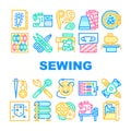 Sewing Craft Studio Collection Icons Set Vector Royalty Free Stock Photo