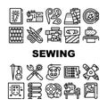 Sewing Craft Studio Collection Icons Set Vector Royalty Free Stock Photo