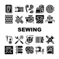 Sewing Craft Studio Collection Icons Set Vector Royalty Free Stock Photo