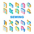 Sewing Craft Studio Collection Icons Set Vector Royalty Free Stock Photo