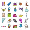 Sewing Equipment Doodles Pack Royalty Free Stock Photo