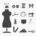 Sewing equipment icons Royalty Free Stock Photo