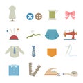 Sewing equipment icons Royalty Free Stock Photo