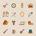 Sewing Equipment Icons Set Royalty Free Stock Photo