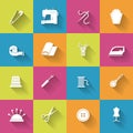 Sewing Equipment Icons Set Royalty Free Stock Photo