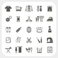 Sewing equipment icons set on white background Royalty Free Stock Photo