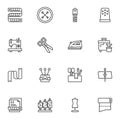 Sewing equipment line icons set Royalty Free Stock Photo