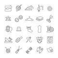 Sewing equipment and needlework icons set Royalty Free Stock Photo