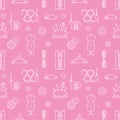 Sewing equipment, tailor supplies seamless pattern Royalty Free Stock Photo
