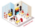 Sewing Factory Isometric Composition