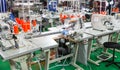 Sewing factory, nobody, overlock machines Royalty Free Stock Photo