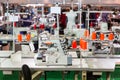 Sewing factory, nobody, overlock machines