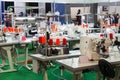 Sewing factory, nobody, overlock machines Royalty Free Stock Photo