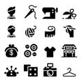 Sewing , fashion , Tailor , Clothing , Dressmaker icon set in th