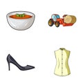 Sewing, food and other web icon in cartoon style. shoes, fashion icons in set collection.