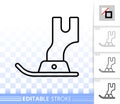 Sewing Foot simple black line vector icon