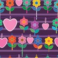 Sewing hexagon flower love hang seamless Royalty Free Stock Photo