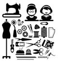 Sewing icons Royalty Free Stock Photo