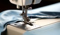 Sewing industry, machinery, thread, textile, garment, workshop generated by AI