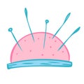 Sewing item needle bed. Vector colorful illustration