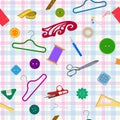 Sewing Items Pattern Royalty Free Stock Photo