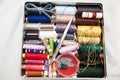 Sewing kit box Royalty Free Stock Photo