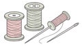Sewing Kit Essentials: Thread, Needle, Buttons, vector design Generative AI Royalty Free Stock Photo