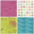 Sewing Kit - Set of Seamless Backgrounds Royalty Free Stock Photo