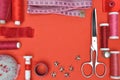 Sewing kit tool, scissors, thread and accessories