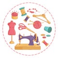 Sewing kit. Vector